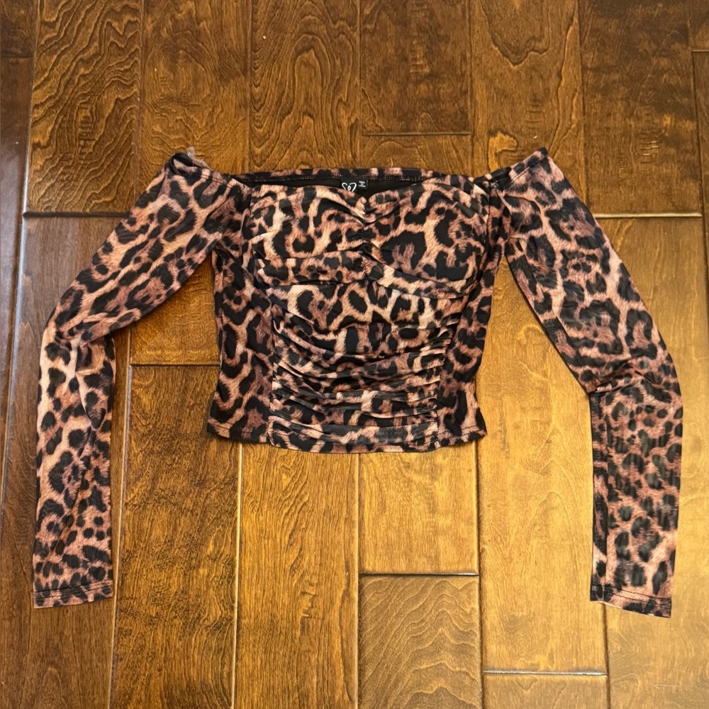 Windsor Leopard Print Off-Shoulder Top